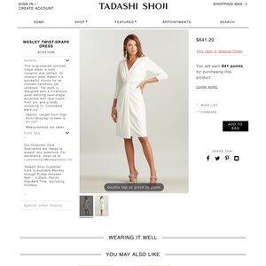 Tadashi Shoji Wesley Drape Dress